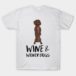 wine and wiener dogs T-Shirt